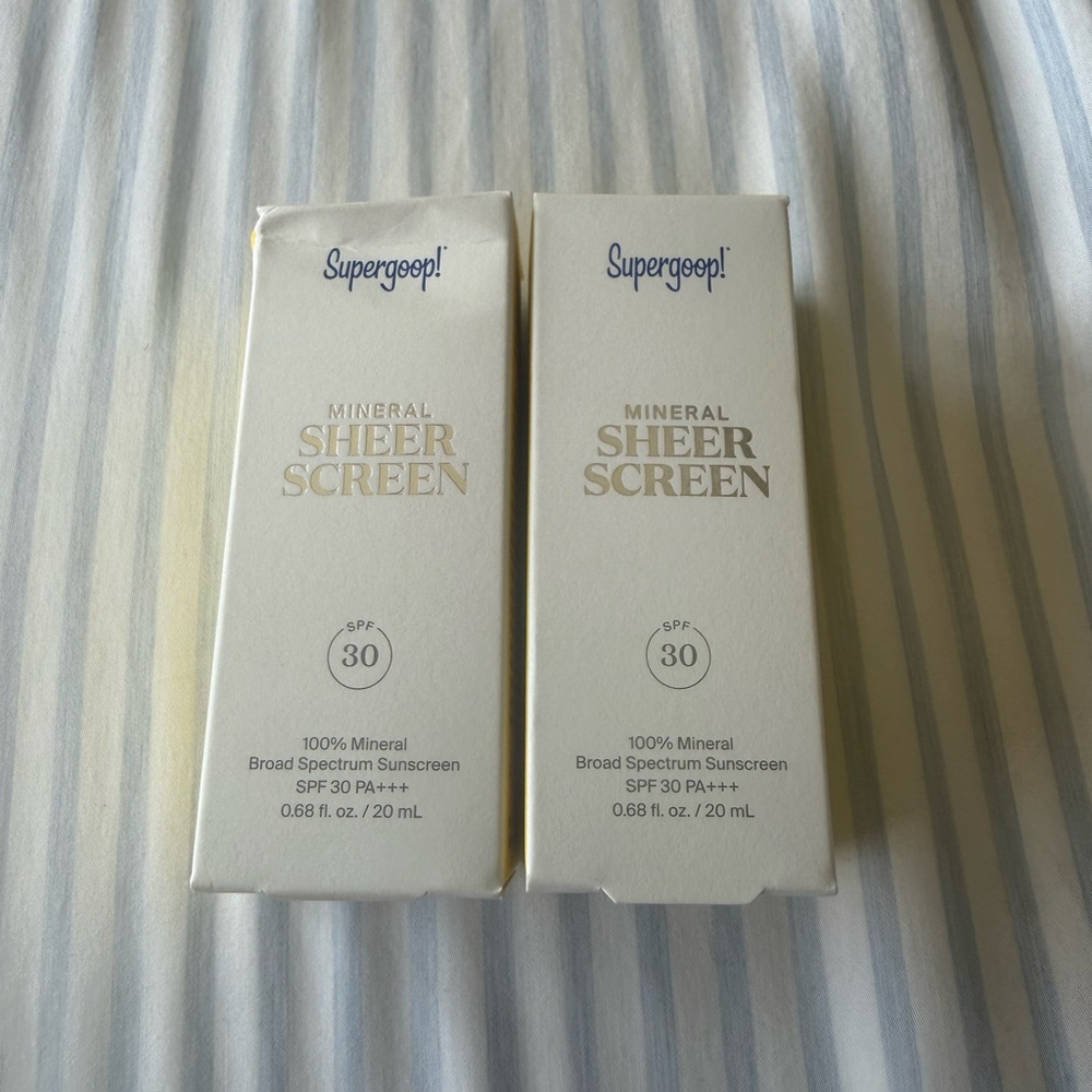 Supergoop! Mineral Sheer Screen SPF 30 - White and Yellow Boxes (Pair)